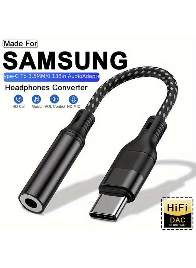 USB C To 35mm Audio Adapter For Samsung Galaxy S23 S22 S21 Ultra iPad Pro Xiaomi OnePlus - Image 1